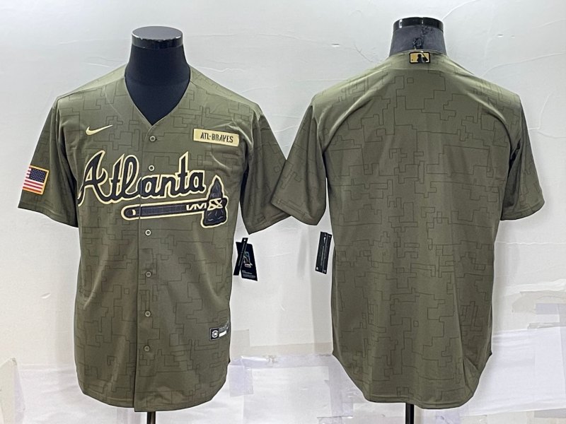 Atlanta Braves Olive Salute To Service MLB Jersey