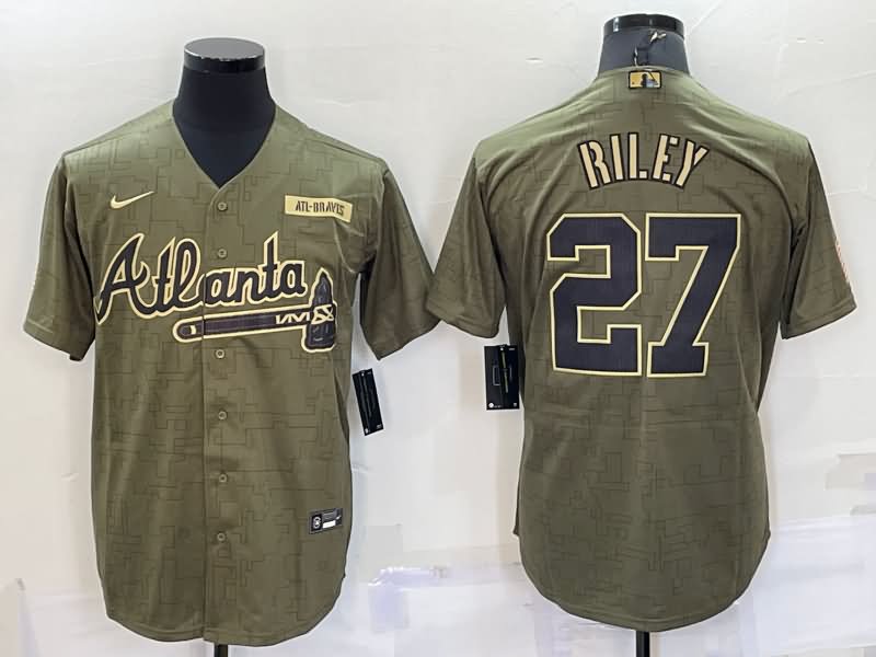 Atlanta Braves Olive Salute To Service MLB Jersey