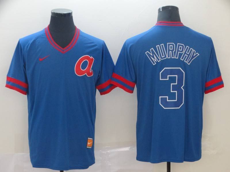 Atlanta Braves Blue Retro MLB Jersey