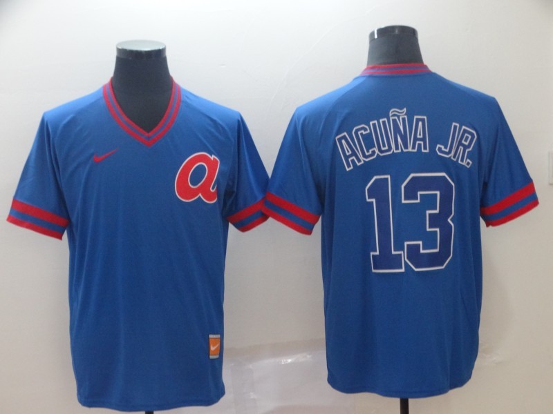 Atlanta Braves Blue Retro MLB Jersey