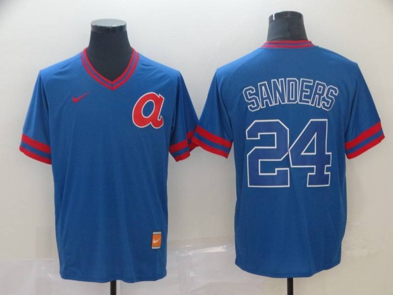 Atlanta Braves Blue Retro MLB Jersey