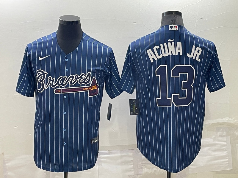 Atlanta Braves Dark Blue Retro MLB Jersey