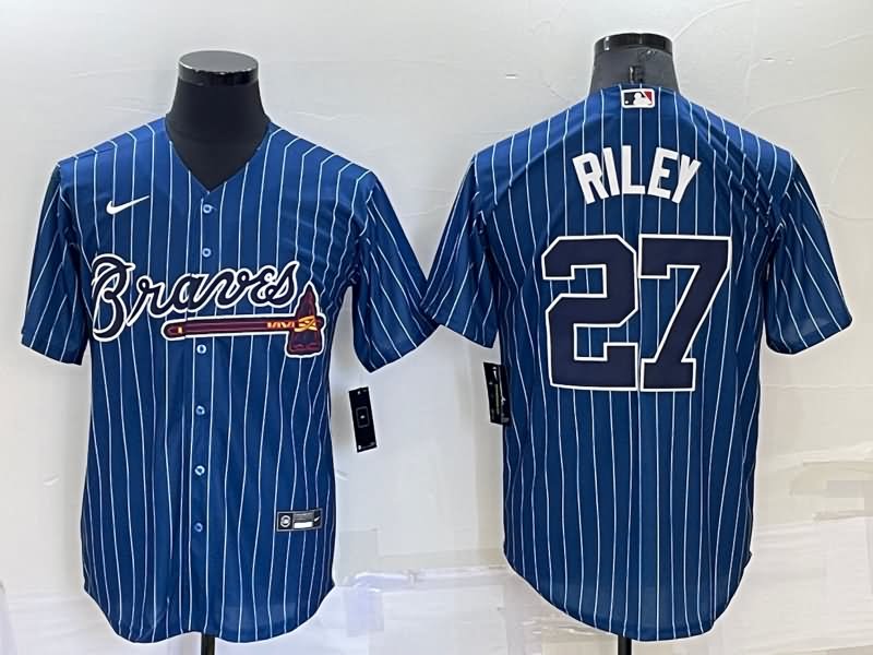 Atlanta Braves Dark Blue Retro MLB Jersey