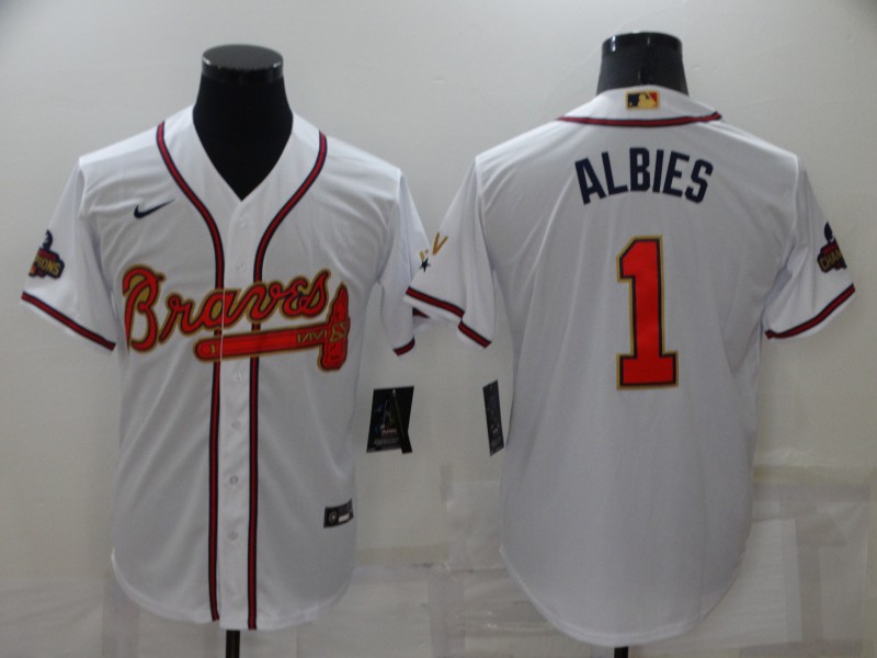 Atlanta Braves White MLB Jersey 02