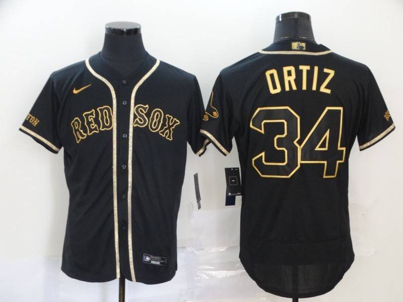 Boston Red Sox Black Gold Elite MLB Jersey 02