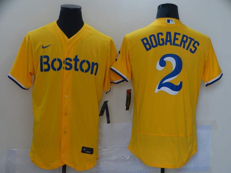 Boston Red Sox Yellow Elite MLB Jersey