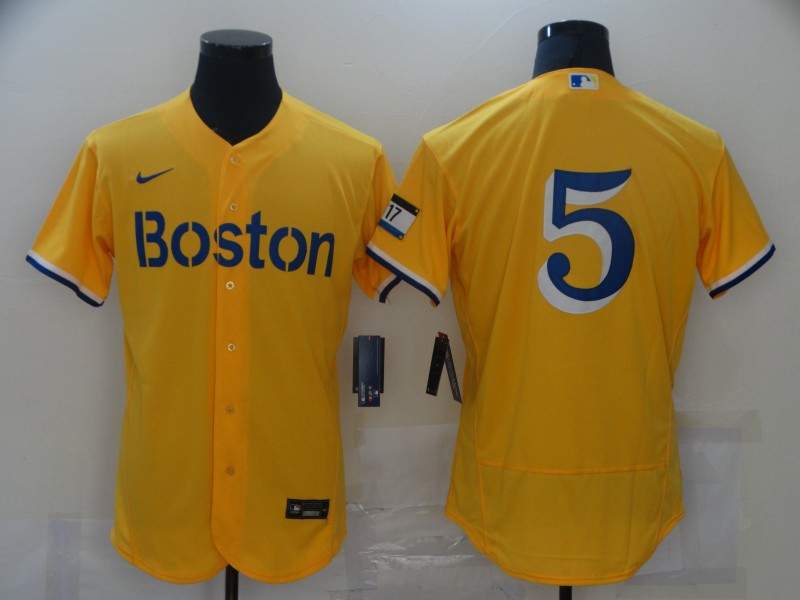 Boston Red Sox Yellow Elite MLB Jersey