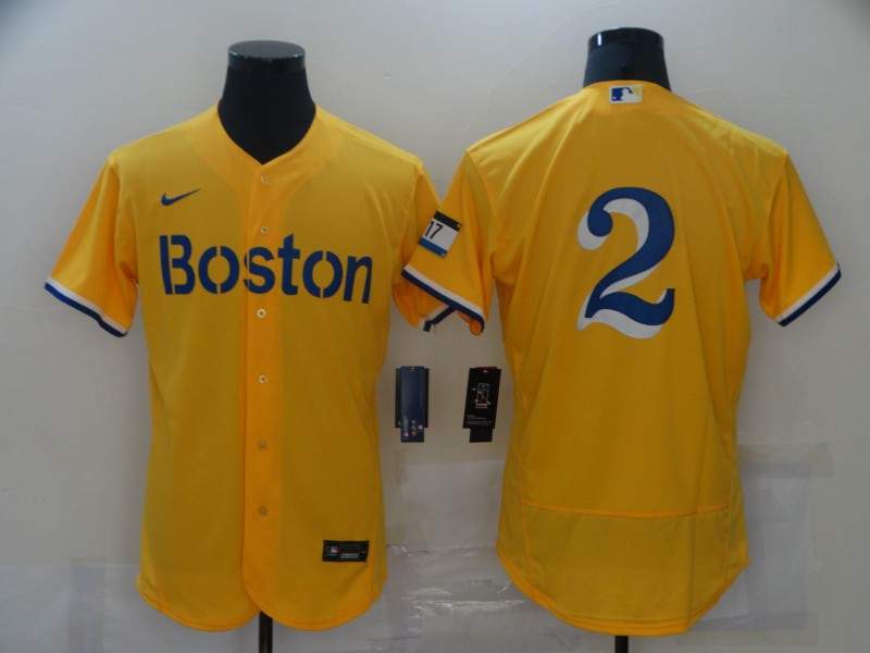 Boston Red Sox Yellow Elite MLB Jersey