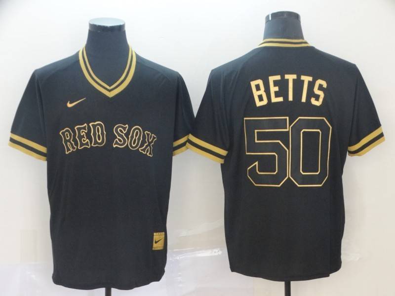 Boston Red Sox Black Gold Retro MLB Jersey