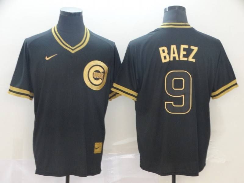 Chicago Cubs Black Gold Retro MLB Jersey