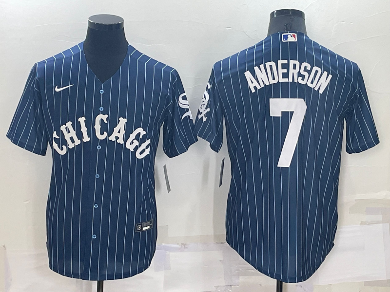 Chicago White Sox Dark Blue Retro MLB Jersey 02