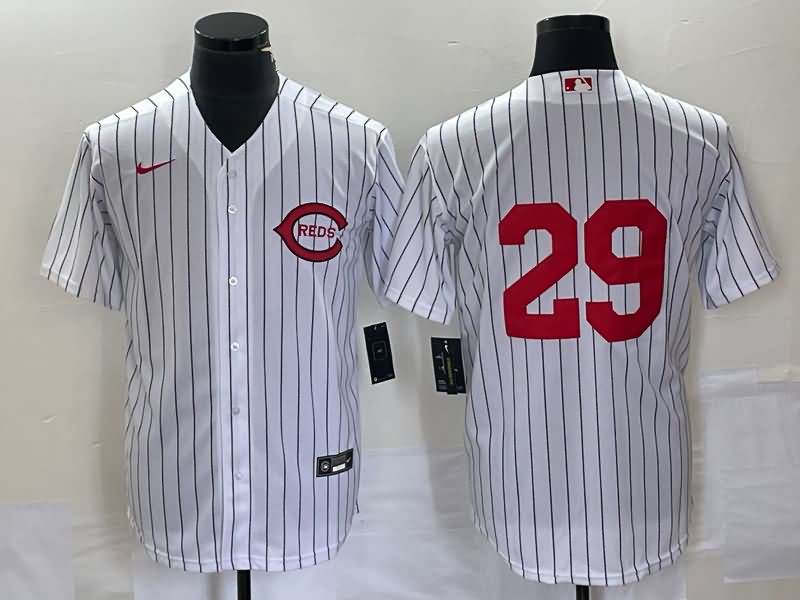 Cincinnati Reds White Retro MLB Jersey 02