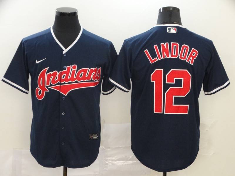 Cleveland Indians Dark Blue MLB Jersey 02