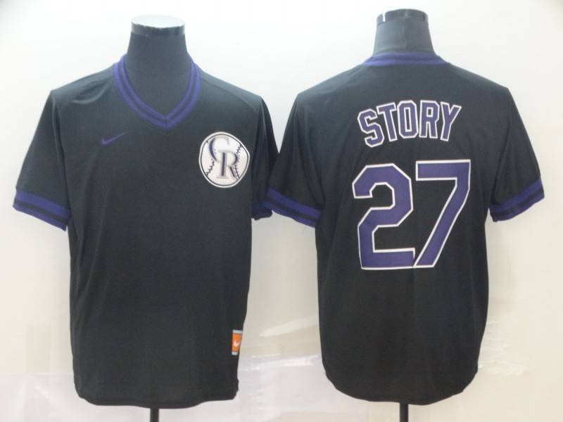 Colorado Rockies Black Retro MLB Jersey