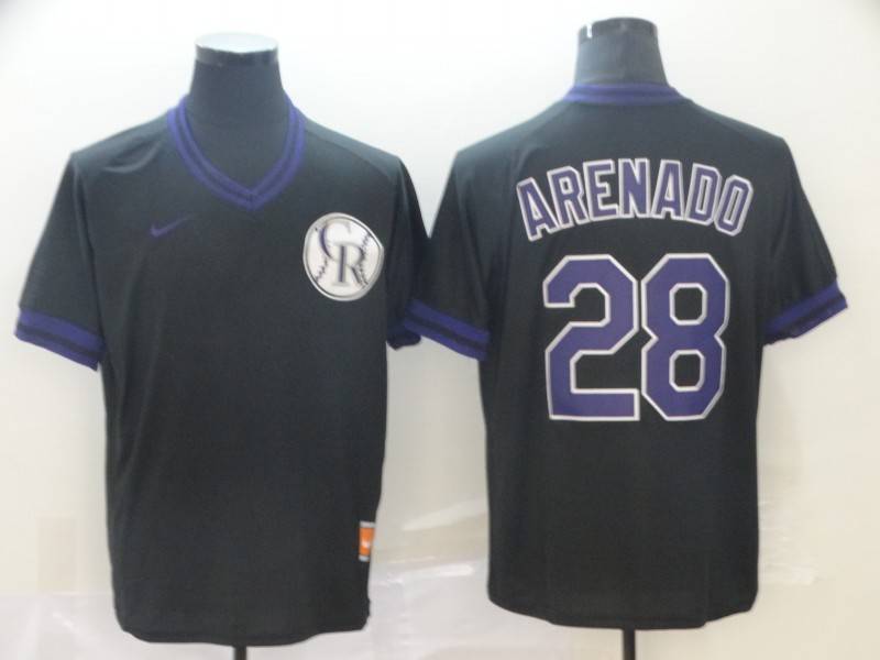 Colorado Rockies Black Retro MLB Jersey