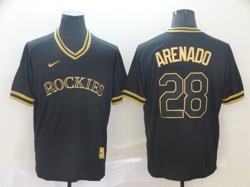 Colorado Rockies Black Gold Retro MLB Jersey