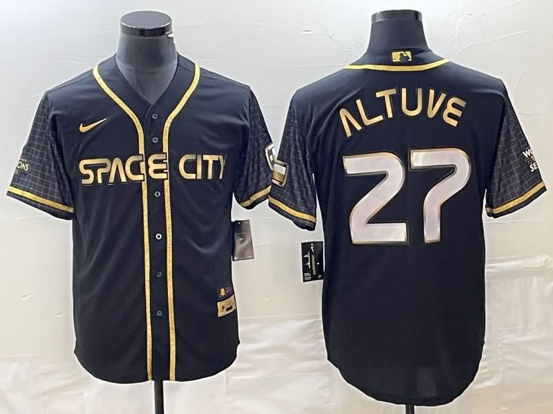 Houston Astros Black Gold MLB Jersey 02