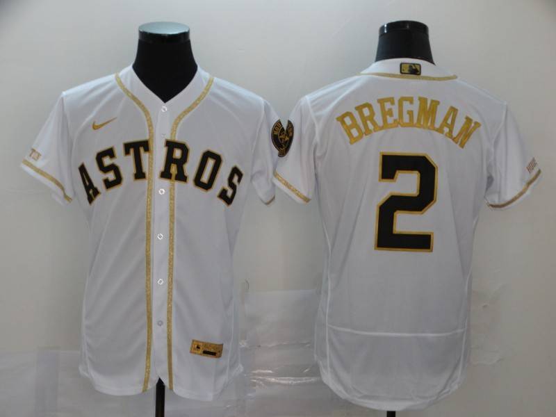 Houston Astros White Gold Elite MLB Jersey