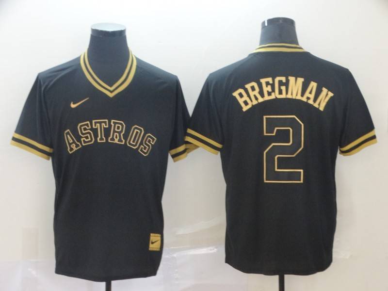 Houston Astros Black Gold Retro MLB Jersey