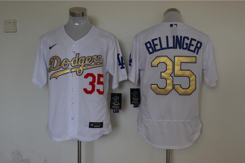 Los Angeles Dodgers White Gold Champion Elite MLB Jersey