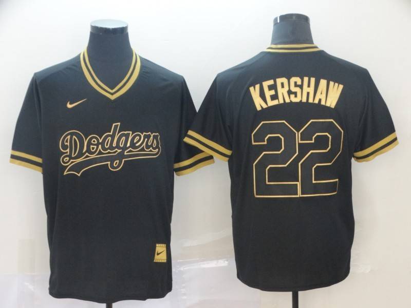 Los Angeles Dodgers Black Gold Retro MLB Jersey