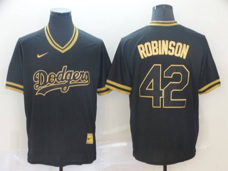 Los Angeles Dodgers Black Gold Retro MLB Jersey