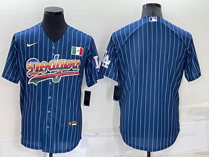 Los Angeles Dodgers Dark Blue Retro MLB Jersey 03