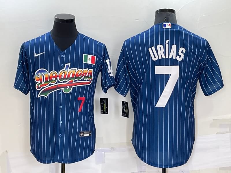 Los Angeles Dodgers Dark Blue Retro MLB Jersey 03