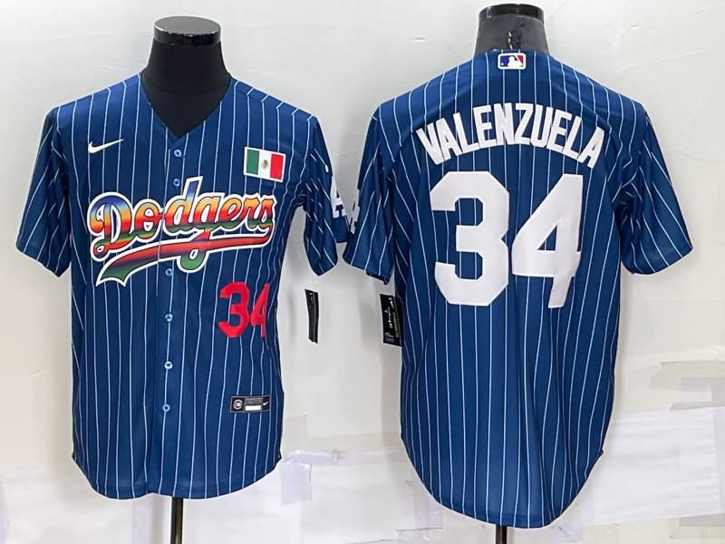 Los Angeles Dodgers Dark Blue Retro MLB Jersey 03