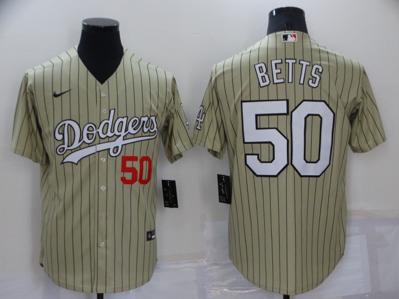 Los Angeles Dodgers Tan Retro MLB Jersey