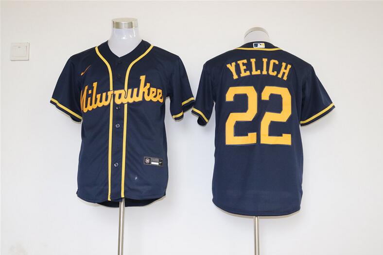 Milwaukee Brewers Dark Blue MLB Jersey