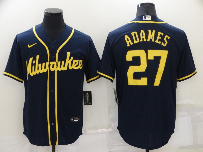 Milwaukee Brewers Dark Blue MLB Jersey