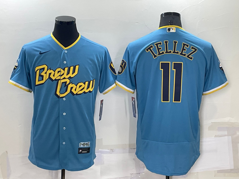 Milwaukee Brewers Blue Elite MLB Jersey