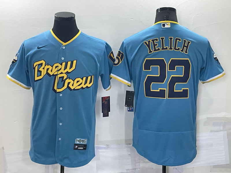 Milwaukee Brewers Blue Elite MLB Jersey