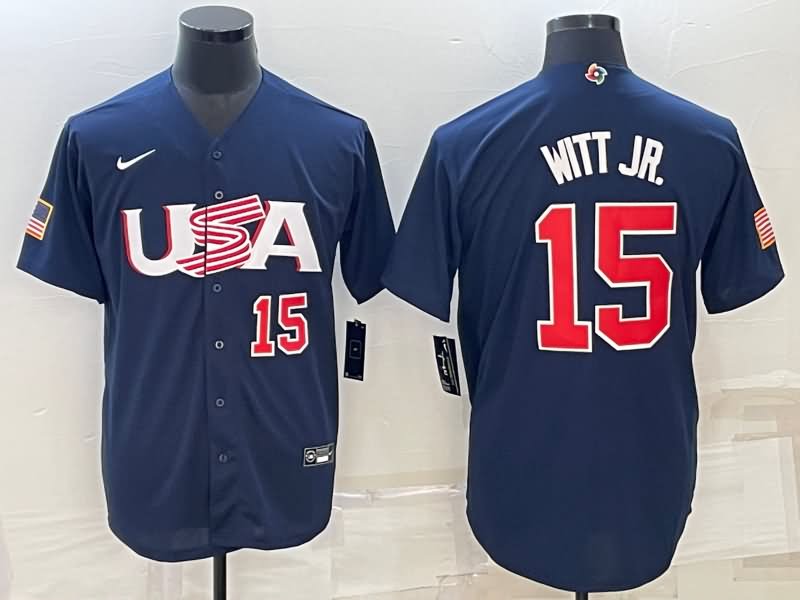 USA Dark Blue Baseball Jersey