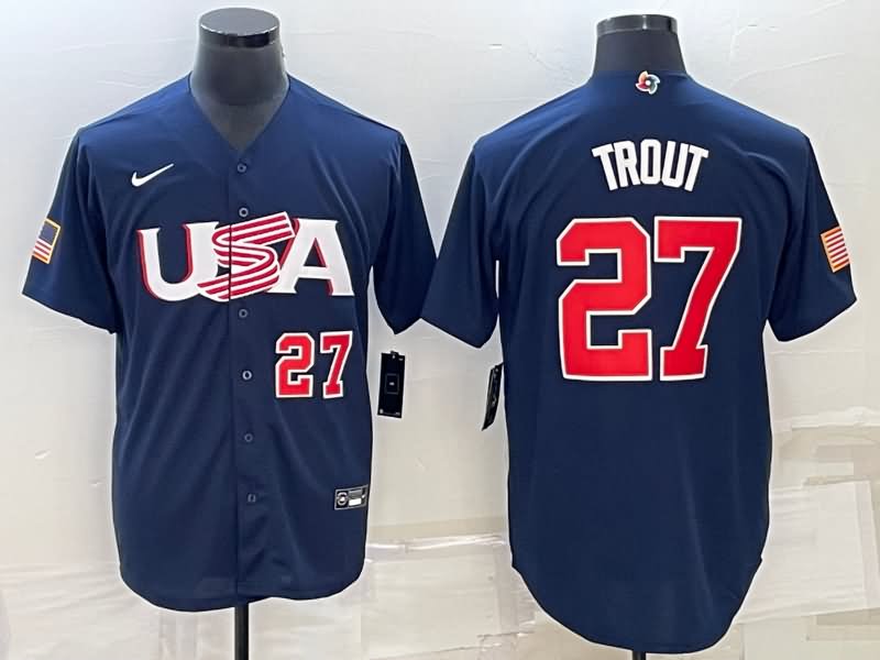 USA Dark Blue Baseball Jersey