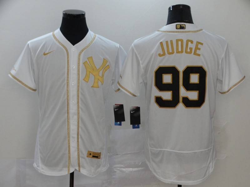 New York Yankees White Gold Elite MLB Jersey