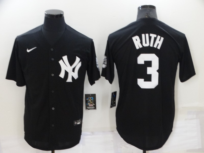 New York Yankees Black Retro MLB Jersey