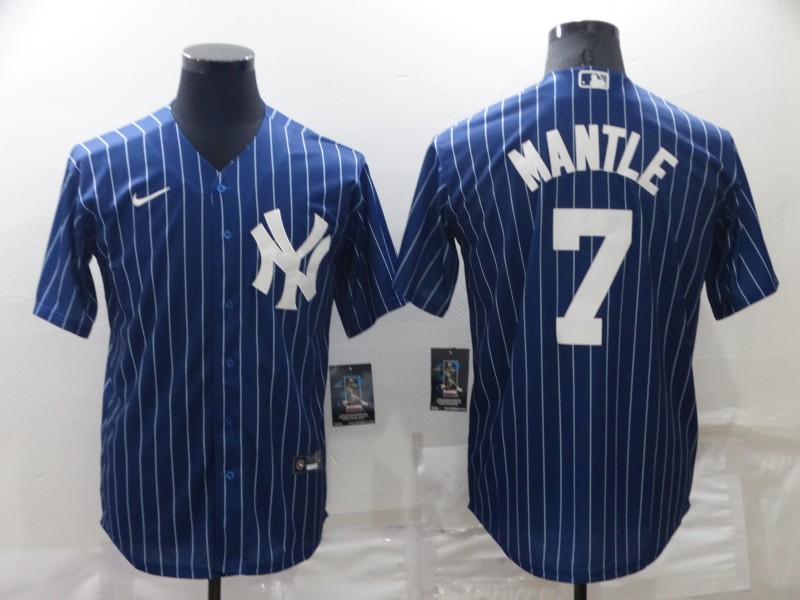 New York Yankees Dark Blue Retro MLB Jersey 02