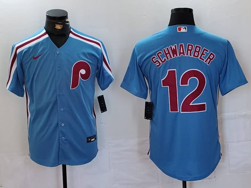 Philadelphia Phillies Light Blue Retro MLB Jersey
