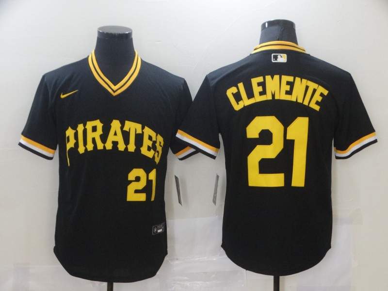 Pittsburgh Pirates Black Retro MLB Jersey 02