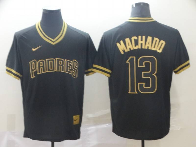 San Diego Padres Black Gold Retro MLB Jersey