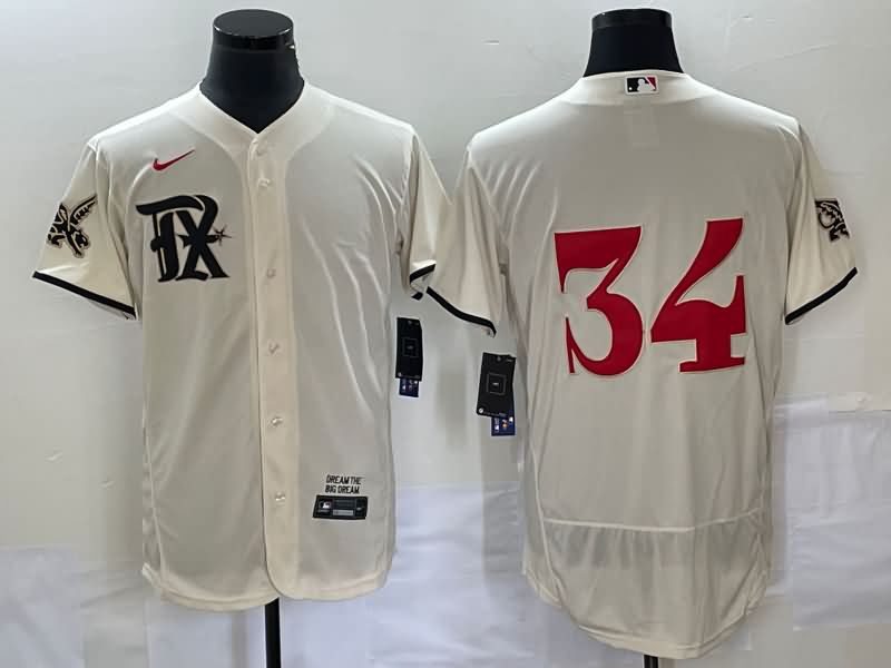 Texas Rangers Cream Elite MLB Jersey