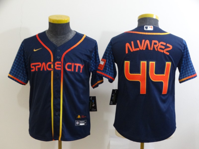 Kids Houston Astros Dark Blue #44 ALVAREZ MLB Jersey