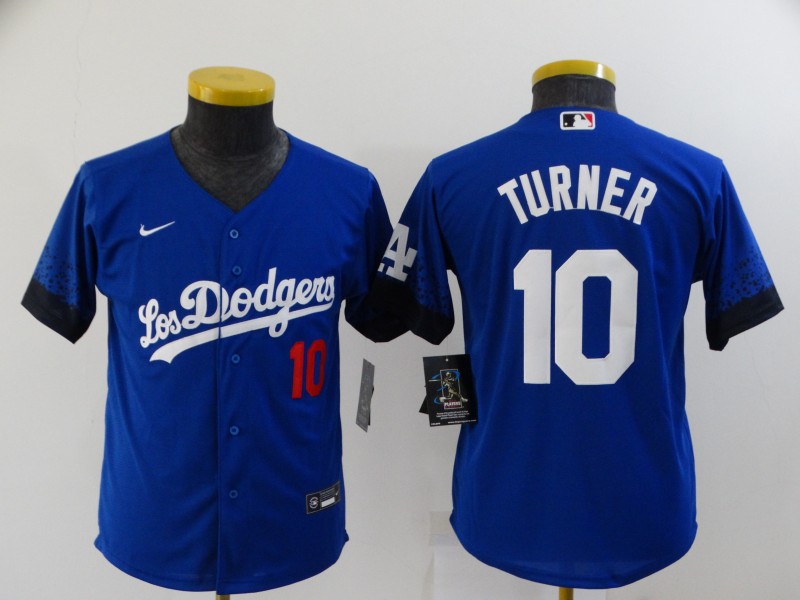 Kids Los Angeles Dodgers Blue #10 TURNER MLB Jersey