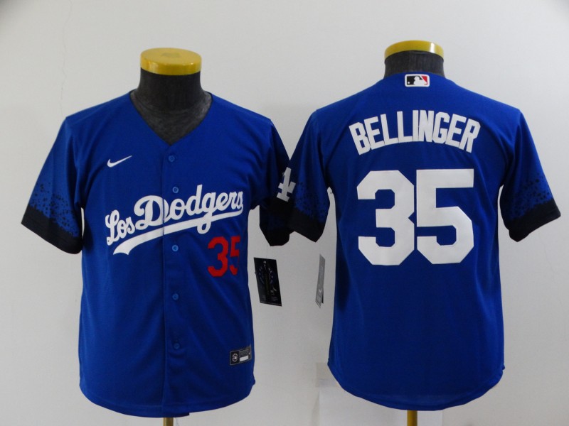Kids Los Angeles Dodgers Blue #35 BELLINGER MLB Jersey