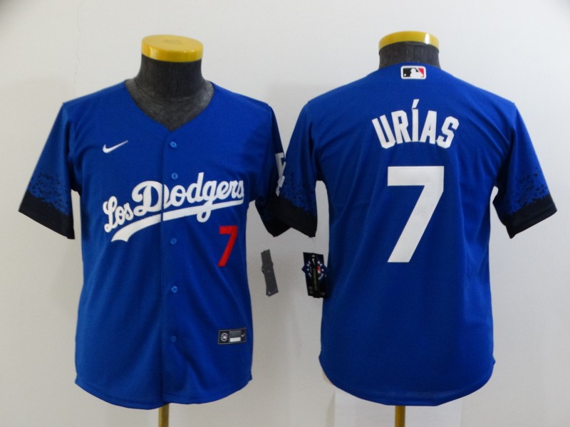Kids Los Angeles Dodgers Blue #7 URIAS MLB Jersey 02