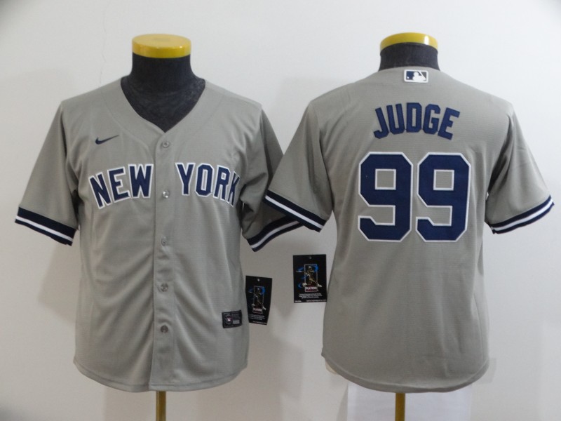 Kids New York Yankees Grey #99 JUDGE MLB Jersey