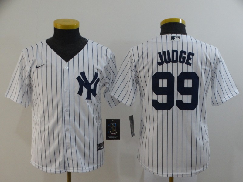 Kids New York Yankees White #99 JUDGE MLB Jersey