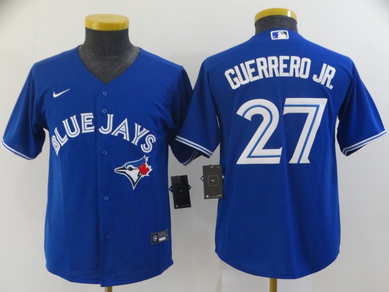 Kids Toronto Blue Jays Blue #27 GUERRERO JR. MLB Jersey